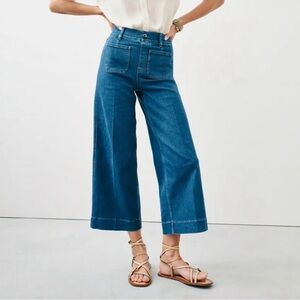 Spanx -  Wide-Leg Cropped Jeans - Pull On Style with Shaping Fabric.